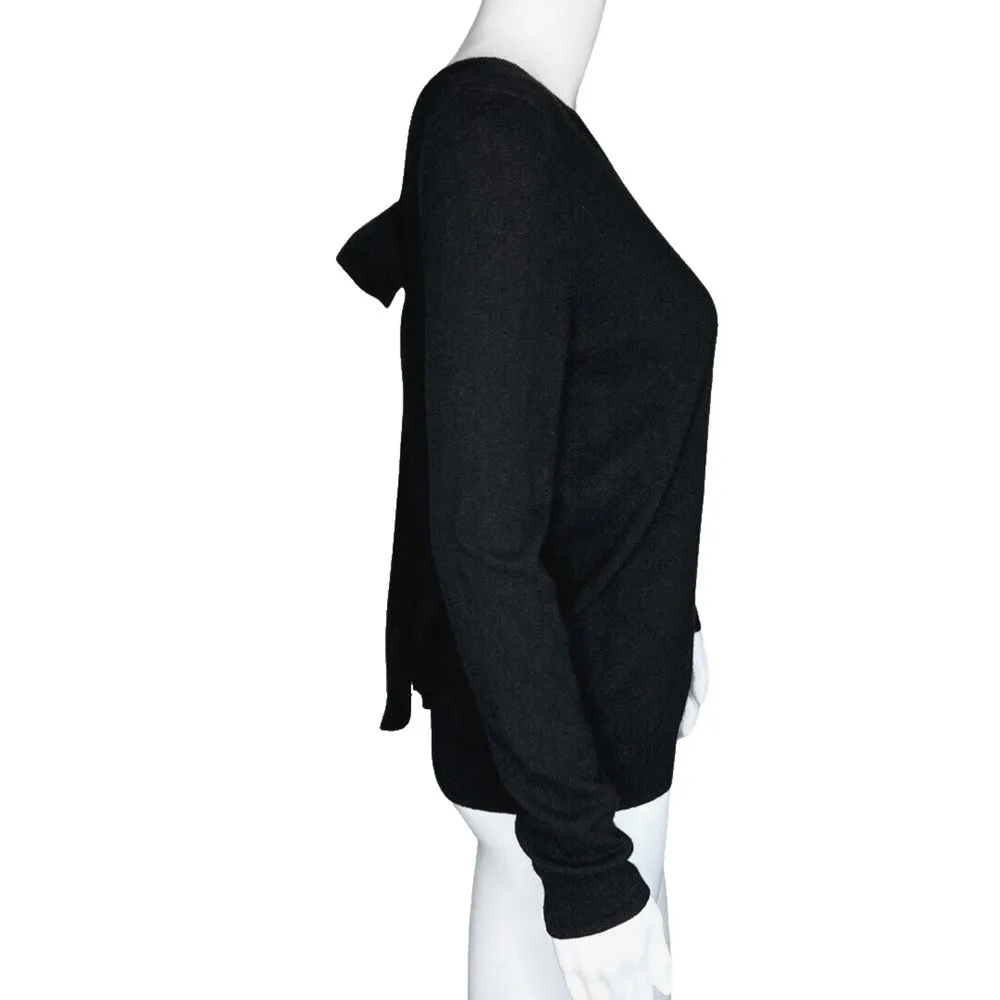 Claudie Pierlot Sweater Women 6 (2) Black Open Back Bow Updated Basic Minimalist - Image 2