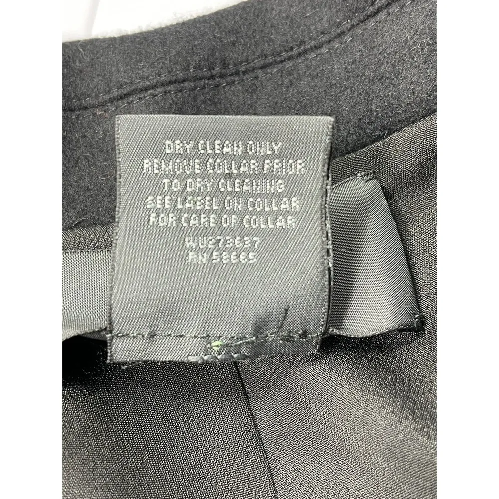 Jason Wu  Miss WU Pea Coat Real Fur Collar Wool Cashmere Black Womens Sz 2 - Image 12