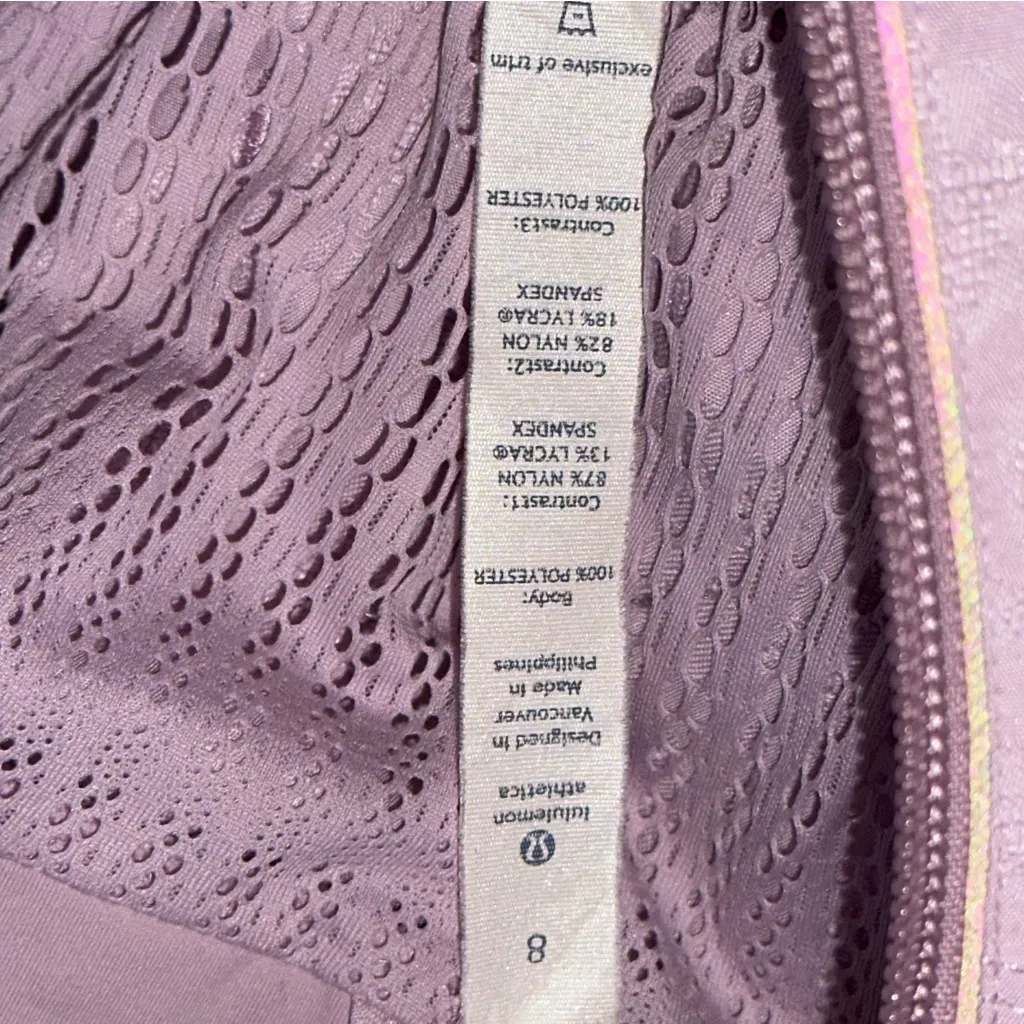 Lululemon Women’s Size 8 Rose Quartz Lavender Jacquard Travel to Track Jacket - Image 11
