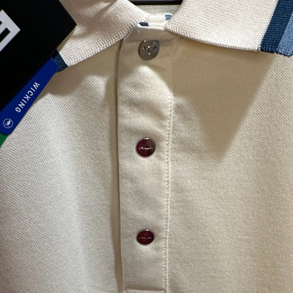 NWT Ralph Lauren RLX Women’s Size Large Cream Polo with Blue Detail - Image 3