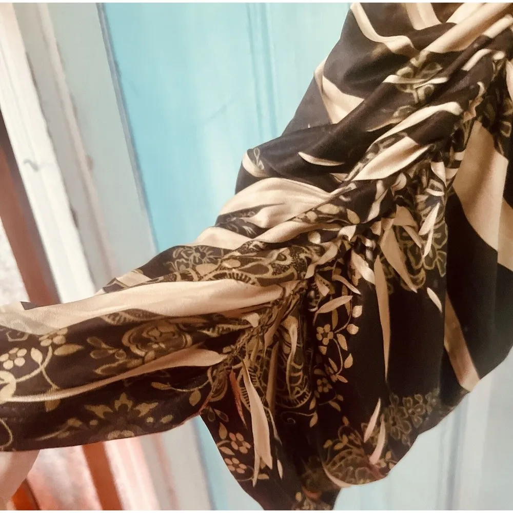 Ladies Bronze Boho Animal Print Sleeveless Beaded Body Con Dress Size Medium - Image 5