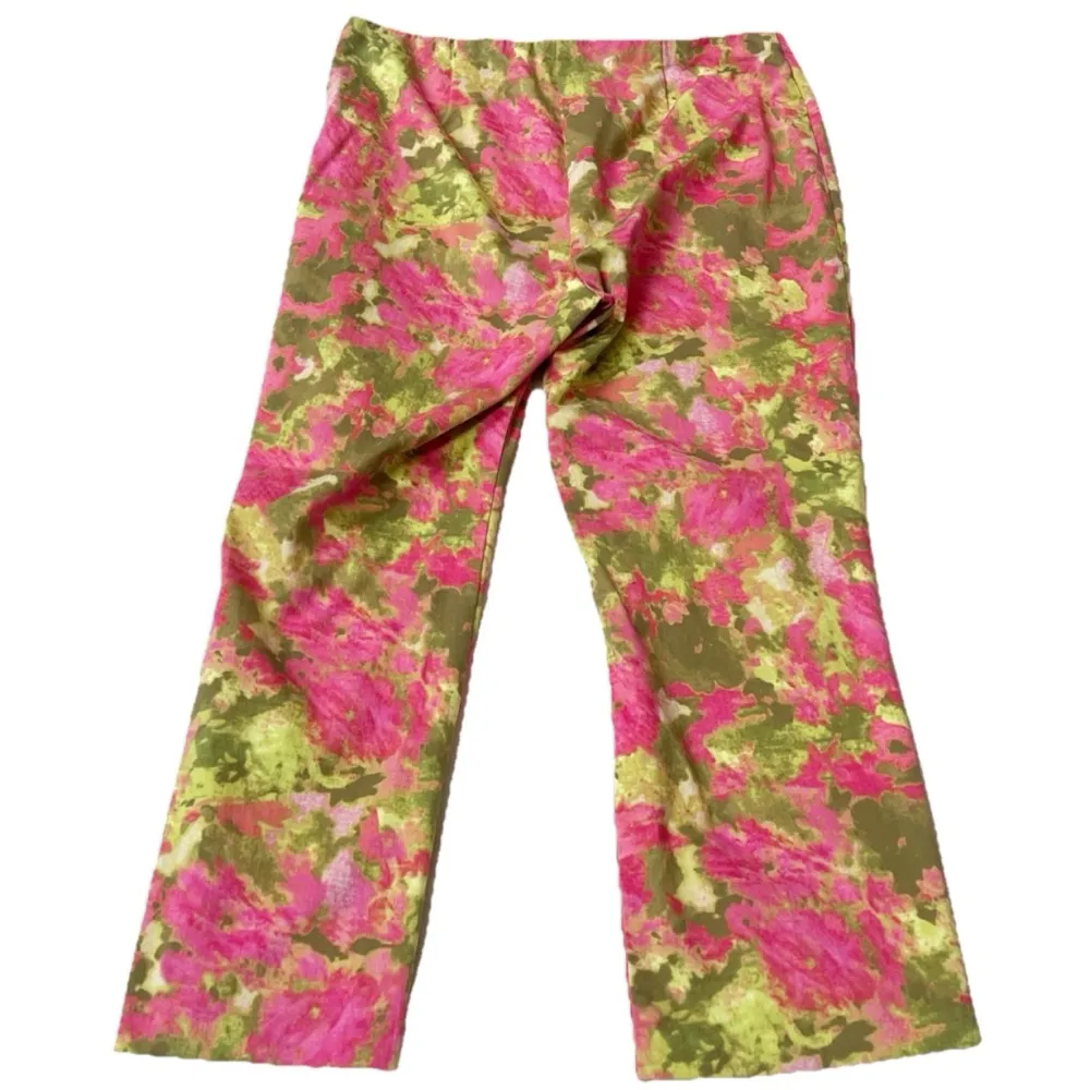 Sigrid Olsen Floral Bright High Rise Straight Leg Crop Ankle Pants Multi Sz 14 - Image 8