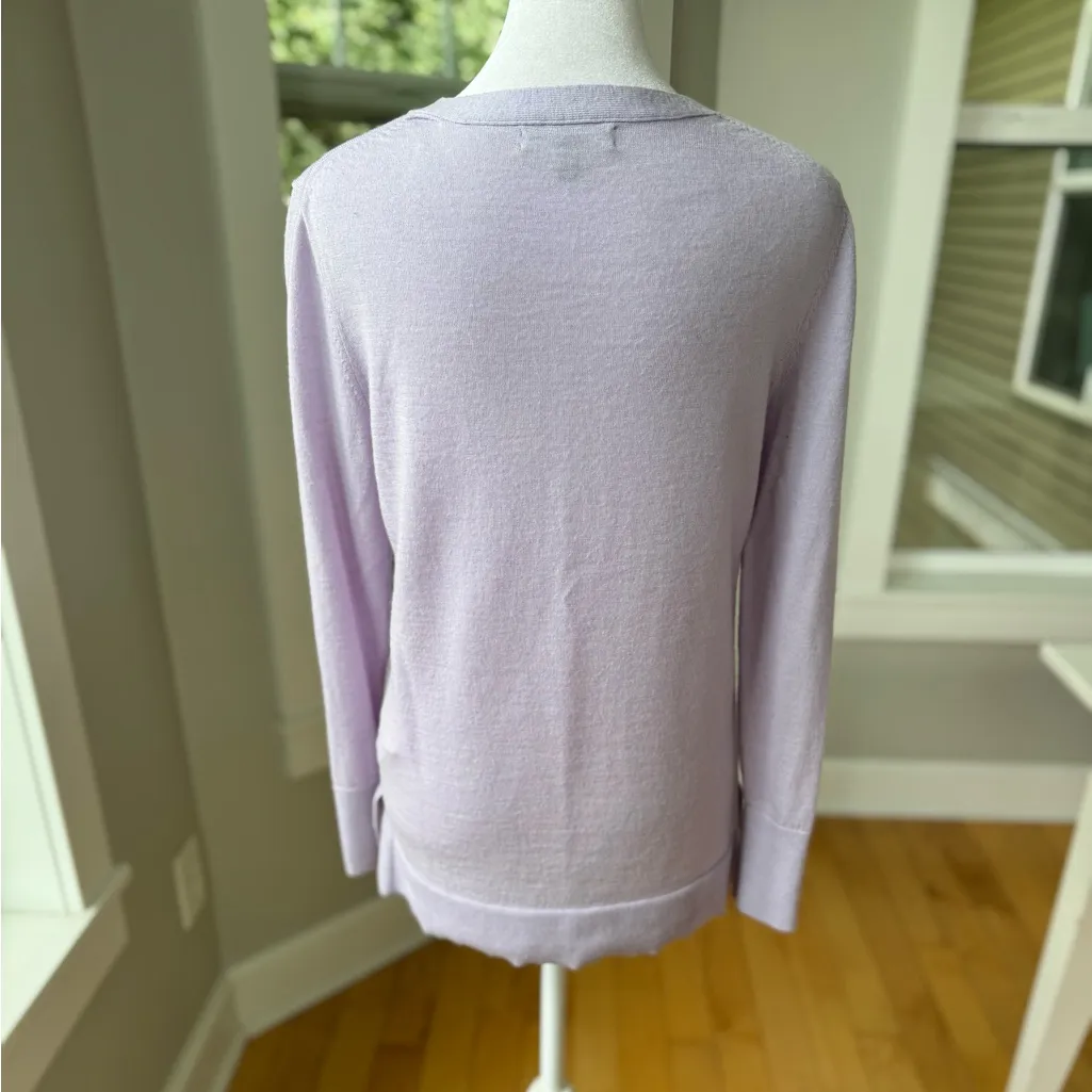 Banana Republic Light Purple Merino Wool Crewneck Sweater Size Small - Image 3