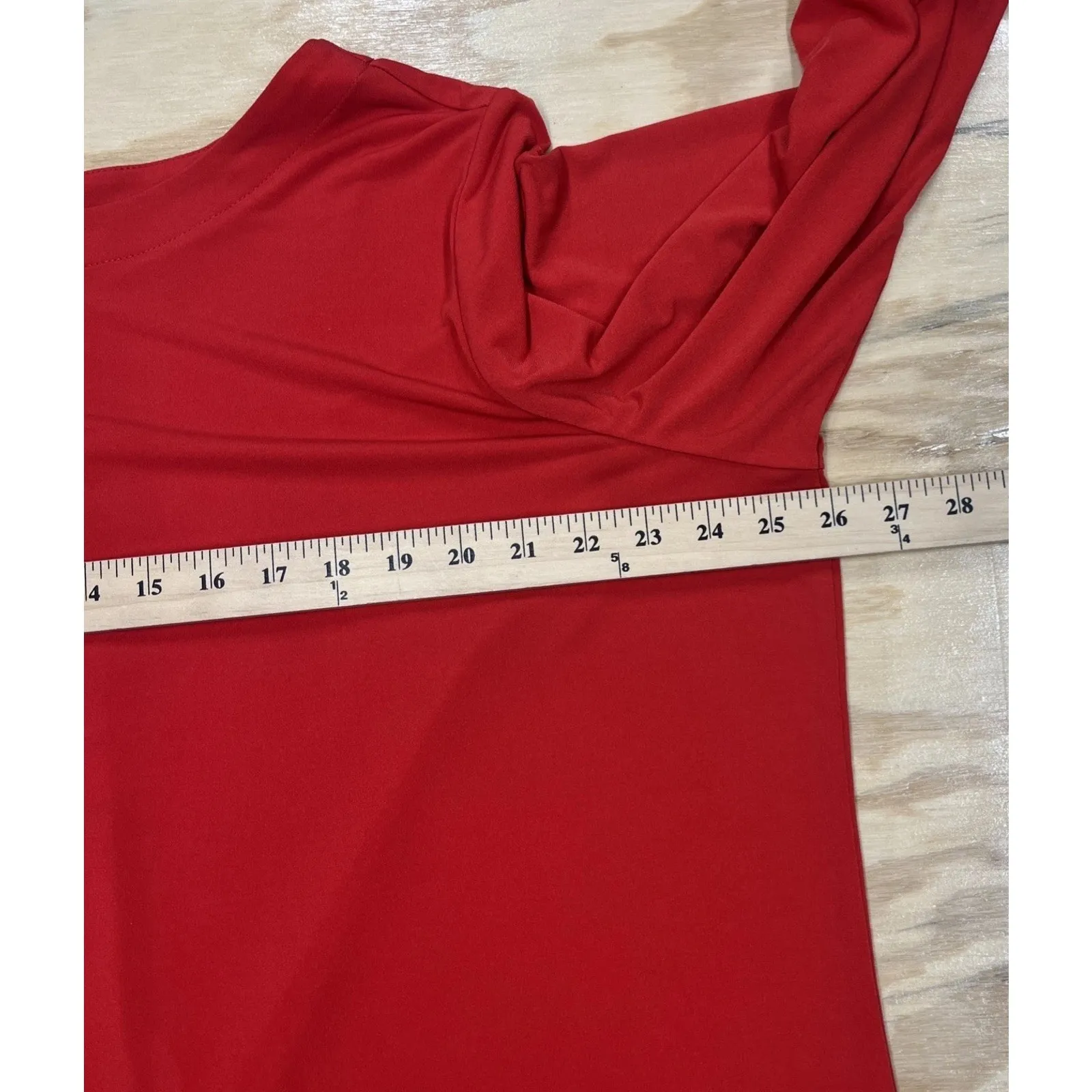 Susan Graver Liquid Knit Modern Essentials Top Plus Size 2X Red Relaxed Stretch - Image 7