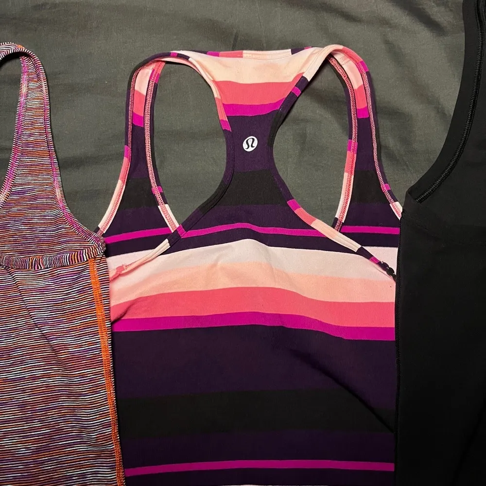 Lululemon Racerback Tank Top Lot of 3 Purple Pink Black Athletic Activewear Sz 8 - Image 7