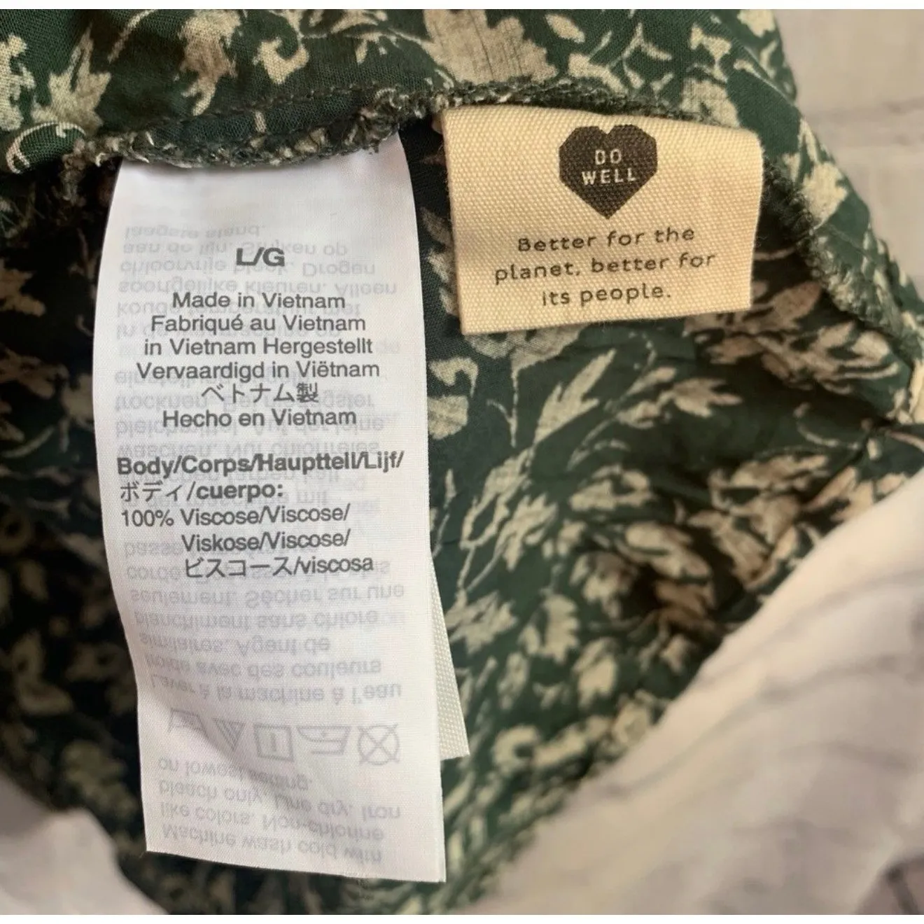 Madewell‎ Green Floral Puff Sleeve Mini Dress V-Neck Smocked Waist XS - Image 8