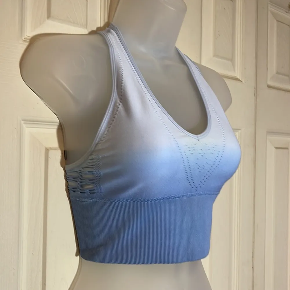 PINK Victoria's Secret Purple-Blue Ombre Racerback Seamless Sports Bra NWT Small - Image 3