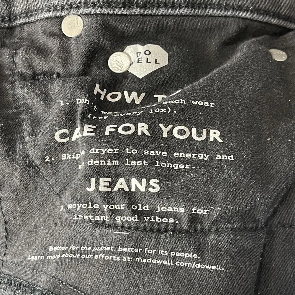 Madewell SZ 26 Cali Demi-Boot Jeans Mid-Rise Stretch Pockets Zip-Fly Gray - Image 10