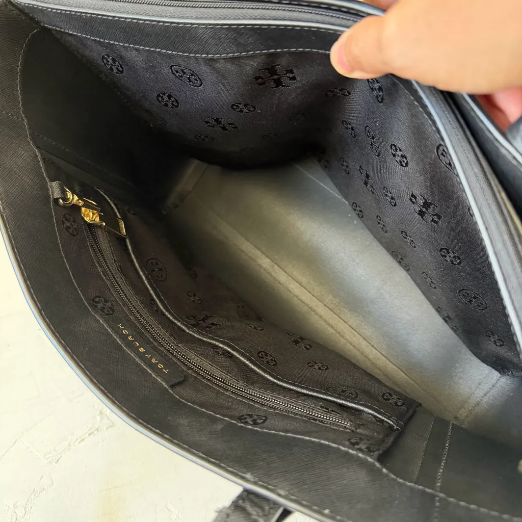 Tory Burch Emerson Black York Tote Gold Hardware - Image 6