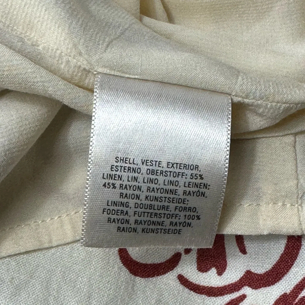 Anthropologie Women's Oahu Off The Shoulder Boho Floral Linen Midi Dress Size 8 - Image 10