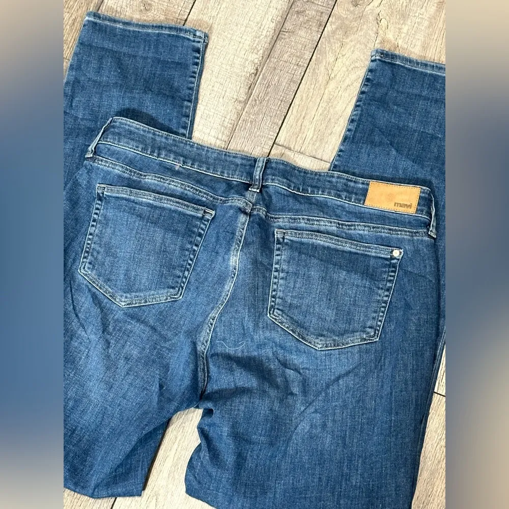 Mavi Emma Slim Boyfriend Jeans Mid Rise | Dark Brushed Feather Blue Size undefined - Image 2