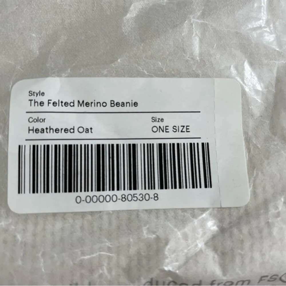 NWT Everlane Unisex Felted Merino Beanie in Heathered Oat - Image 4