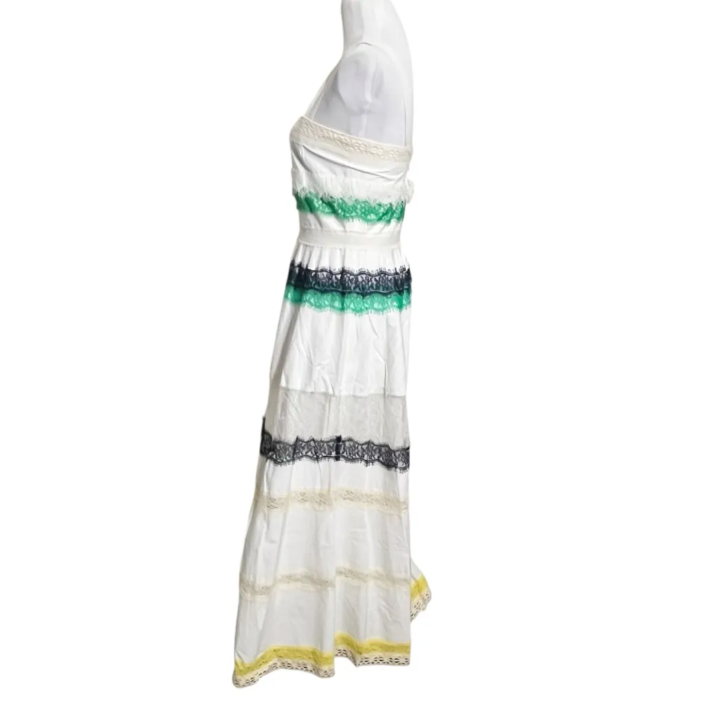 Stellah White Maxi Dress Women’s Small Lace Trim Multicolor Sleeveless - Image 5