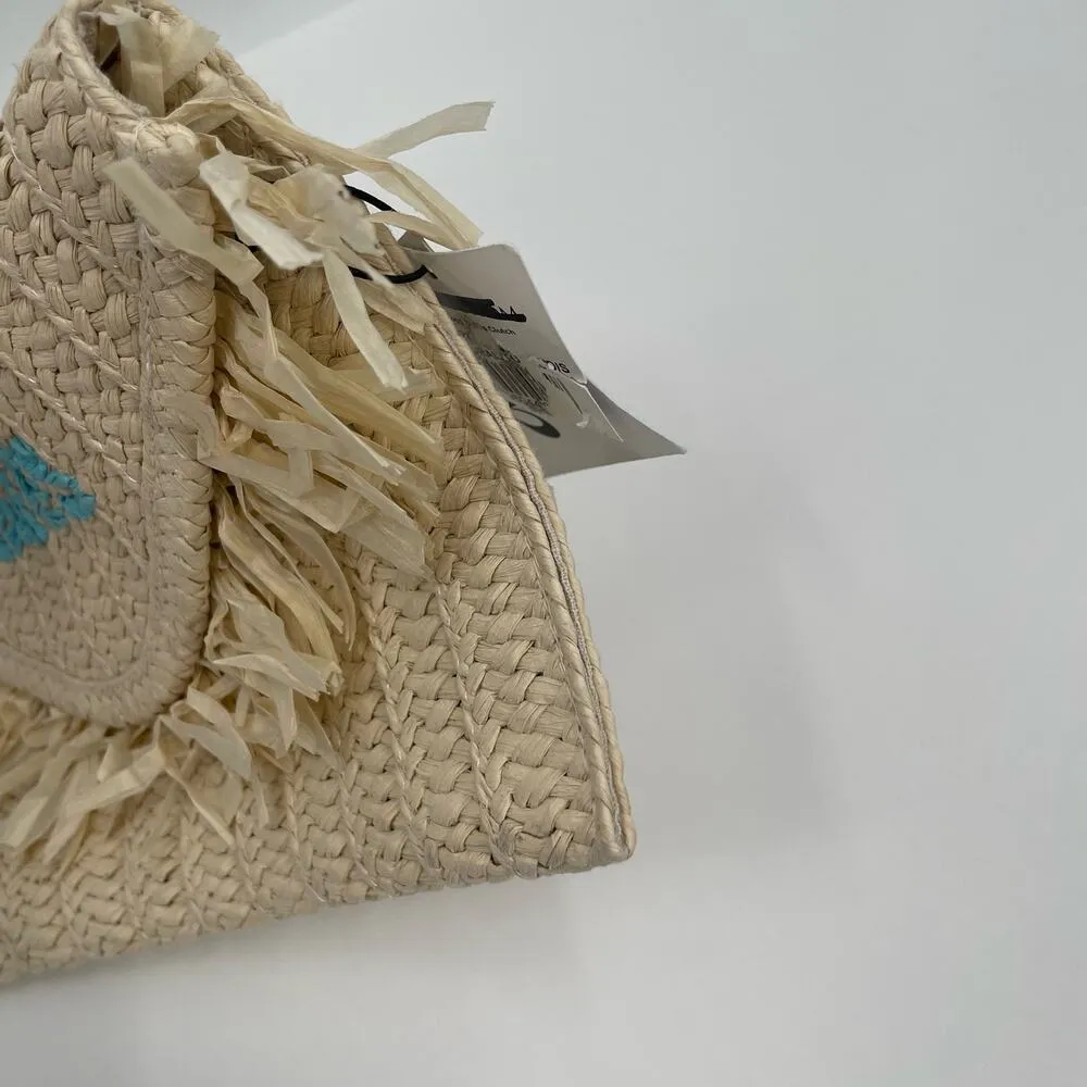 BTB Beyond the Beach Clutch 'Good Times' Natural Turquoise Beach Travel Vacation - Image 12