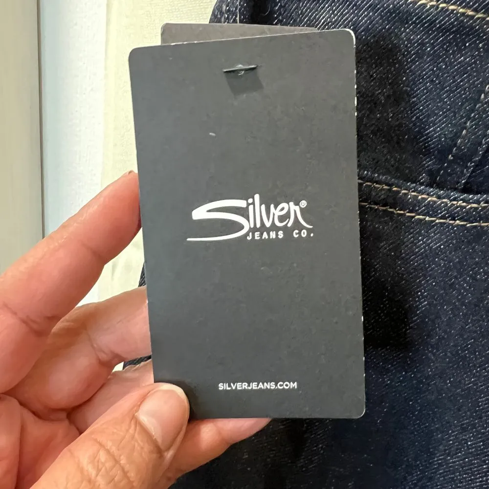 Silver Jeans High Rise‎ Eco Friendly Mid Stretch Dark Wash Trouser Jeans - Image 5