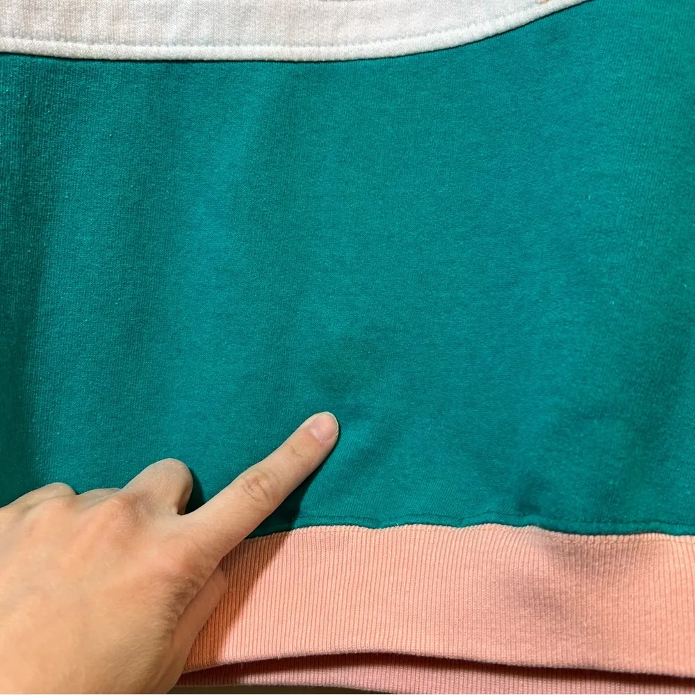 Vintage Rocky Mountains Peach Teal Turtleneck Sweatshirt Styled by Vamp - Image 5