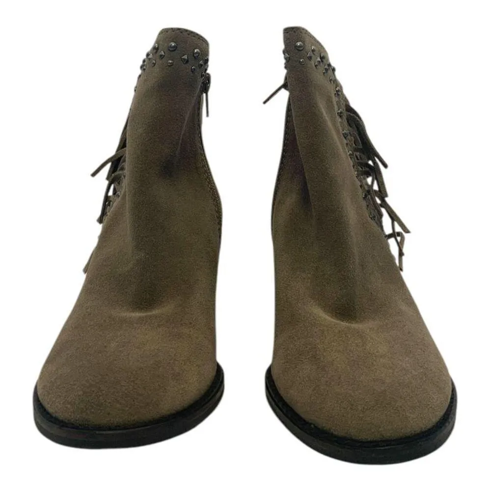 Lucky Brand Kaarina Fringe Ankle Boot Brindle Suede US Women's 6M - Image 4