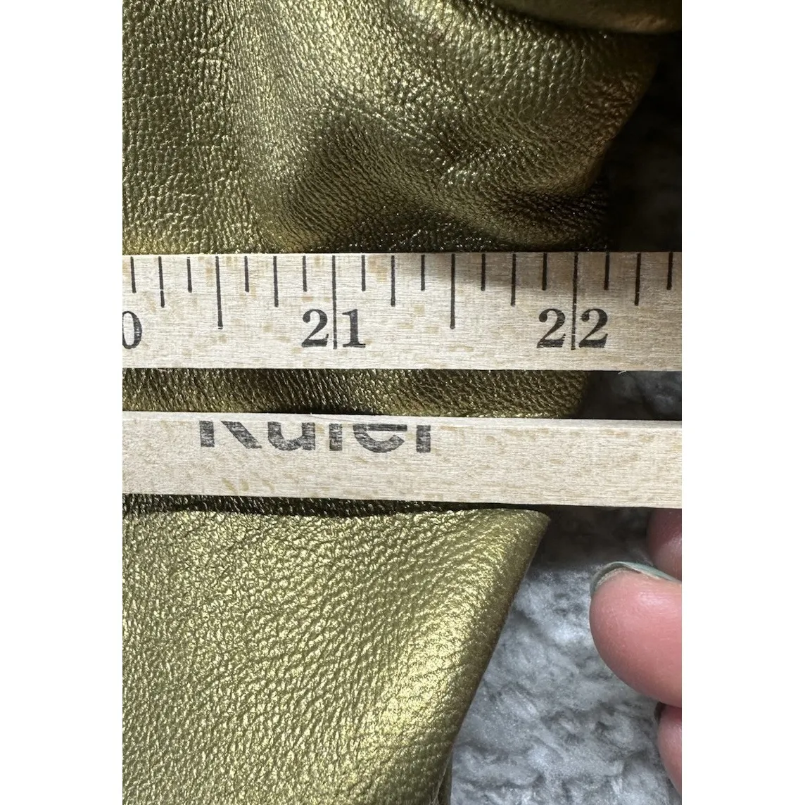 Terry Lewis Classic Luxuries Gold Shimmer Genuine Leather Jacket Large - Image 6