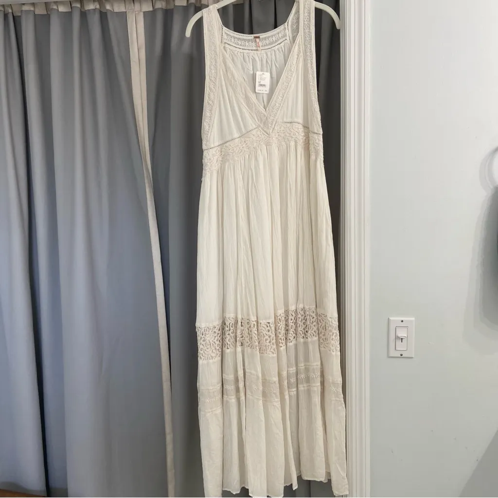FREE PEOPLE NWT Carla Lace Maxi Dress Ivory XSmall - Image 3