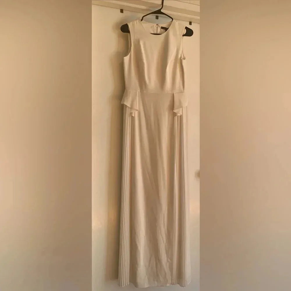Cynthia Steffe Eden Sleeveless Cream Pleated Maxi Gown Size 4 - NWT‎ - Image 4