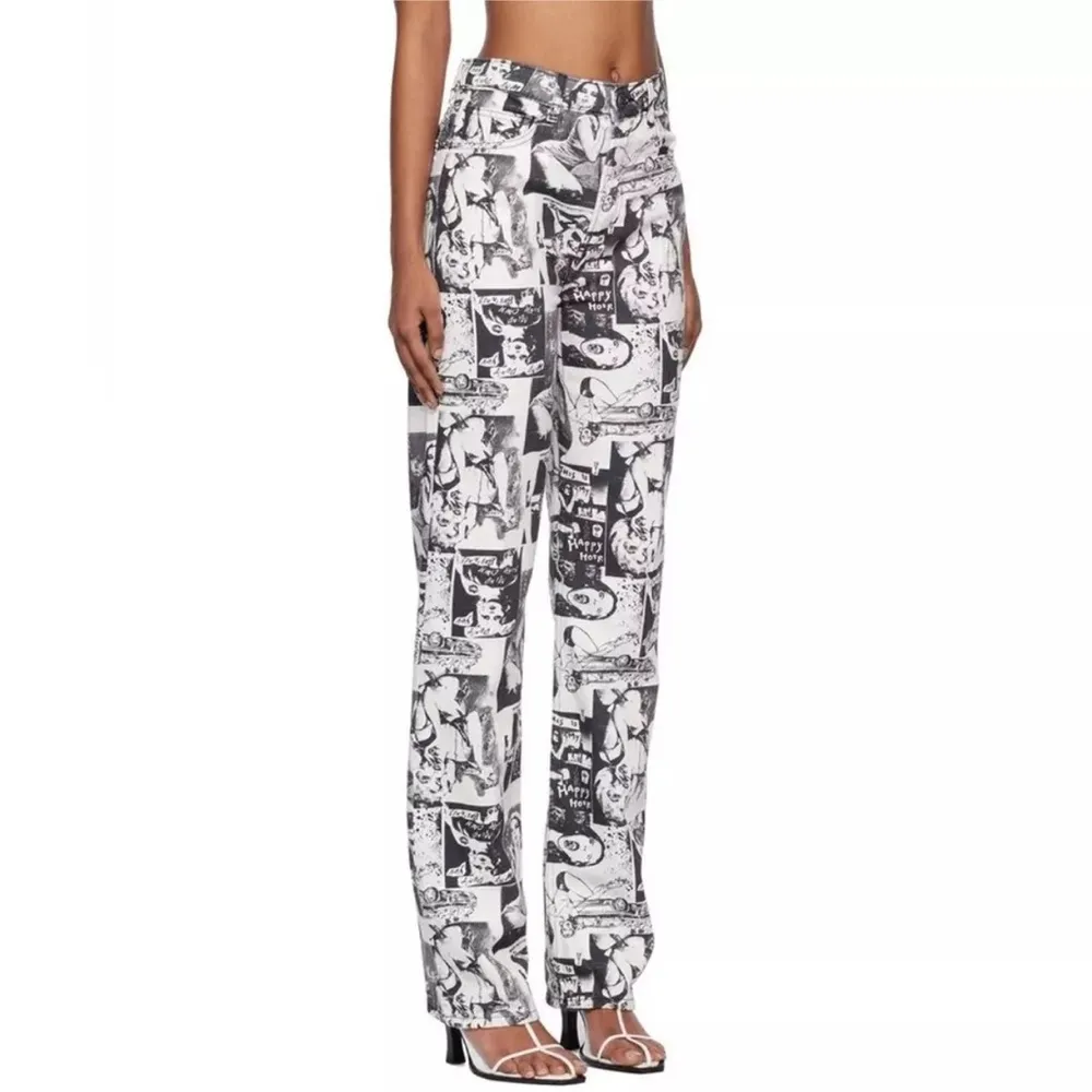 Reformation Newsprint Comic Book
High Rise Straight Leg Jeans 23 NEW - Image 4
