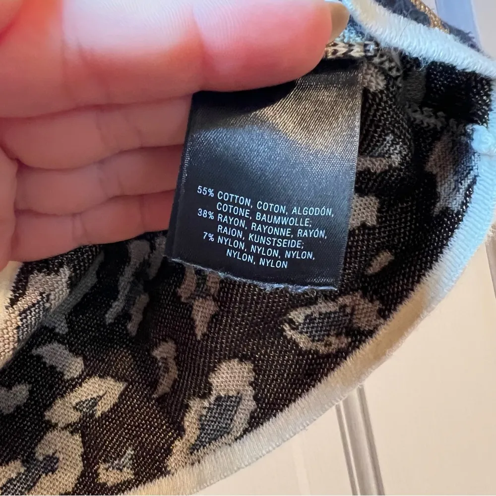 #73 ANTHROPOLOGIE FIELD & FLOWER NAOMI LEOPARD MOCK NECK SWEATER TOP $98 - Image 4