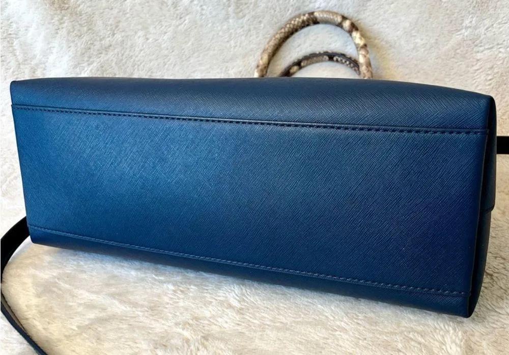 Michael Kors Hudson Embossed Snake Dome 2-Way Bag - Image 5