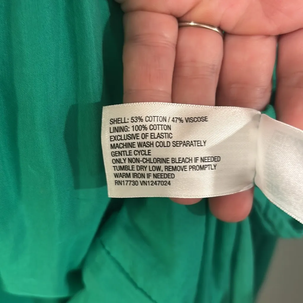 Kelly Green strappy ruffle maxi midi with smocking size M Size M - Image 9