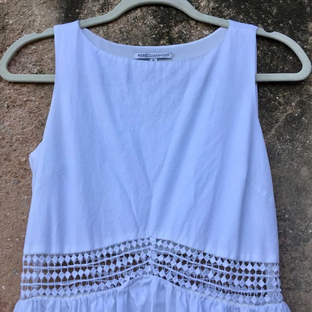 Rebecca Minkoff White Tess Fit And Flare Dress 6 - Image 3