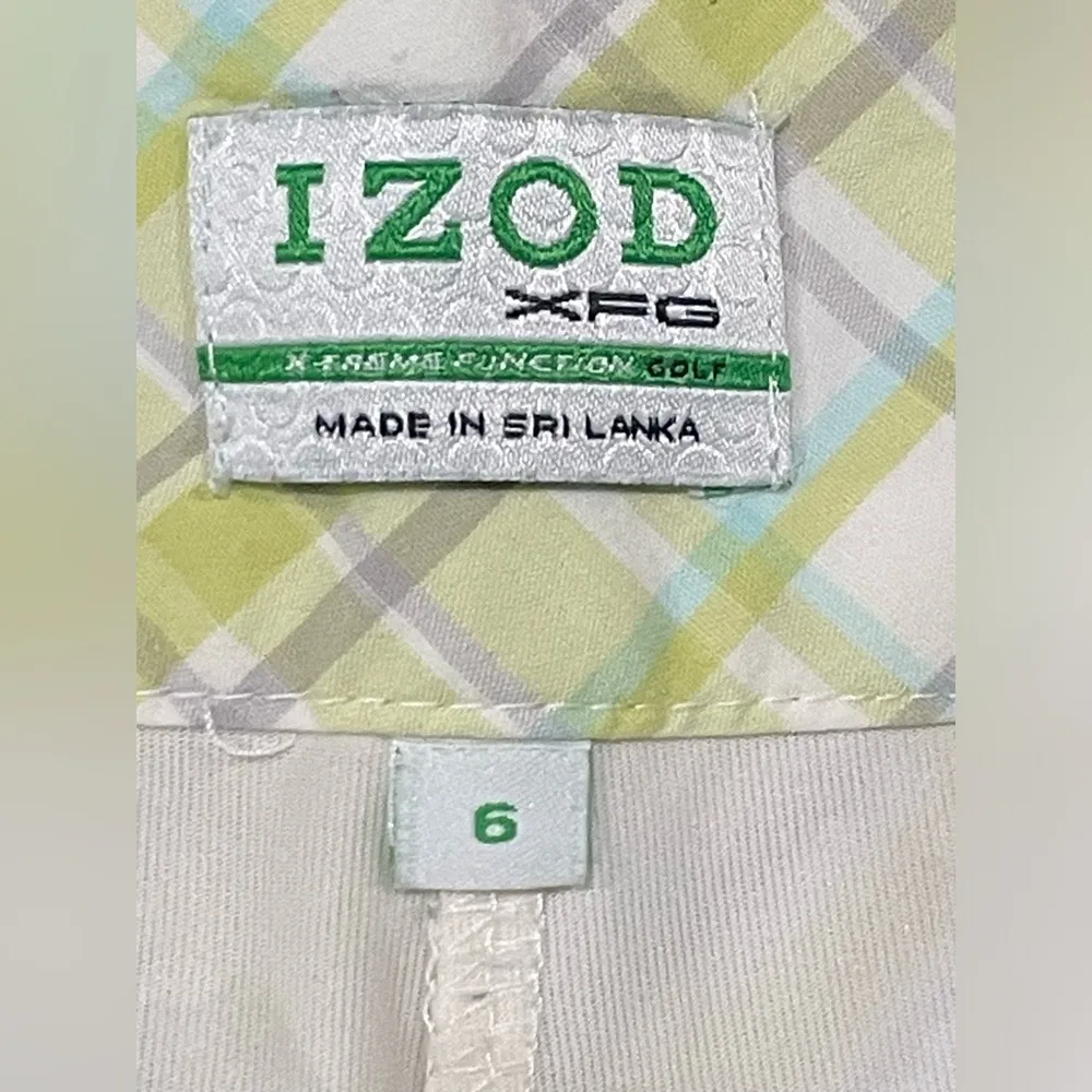 IZOD XFG Xtreme Function Golf Skort - Green Plaid Size 6 - Image 10