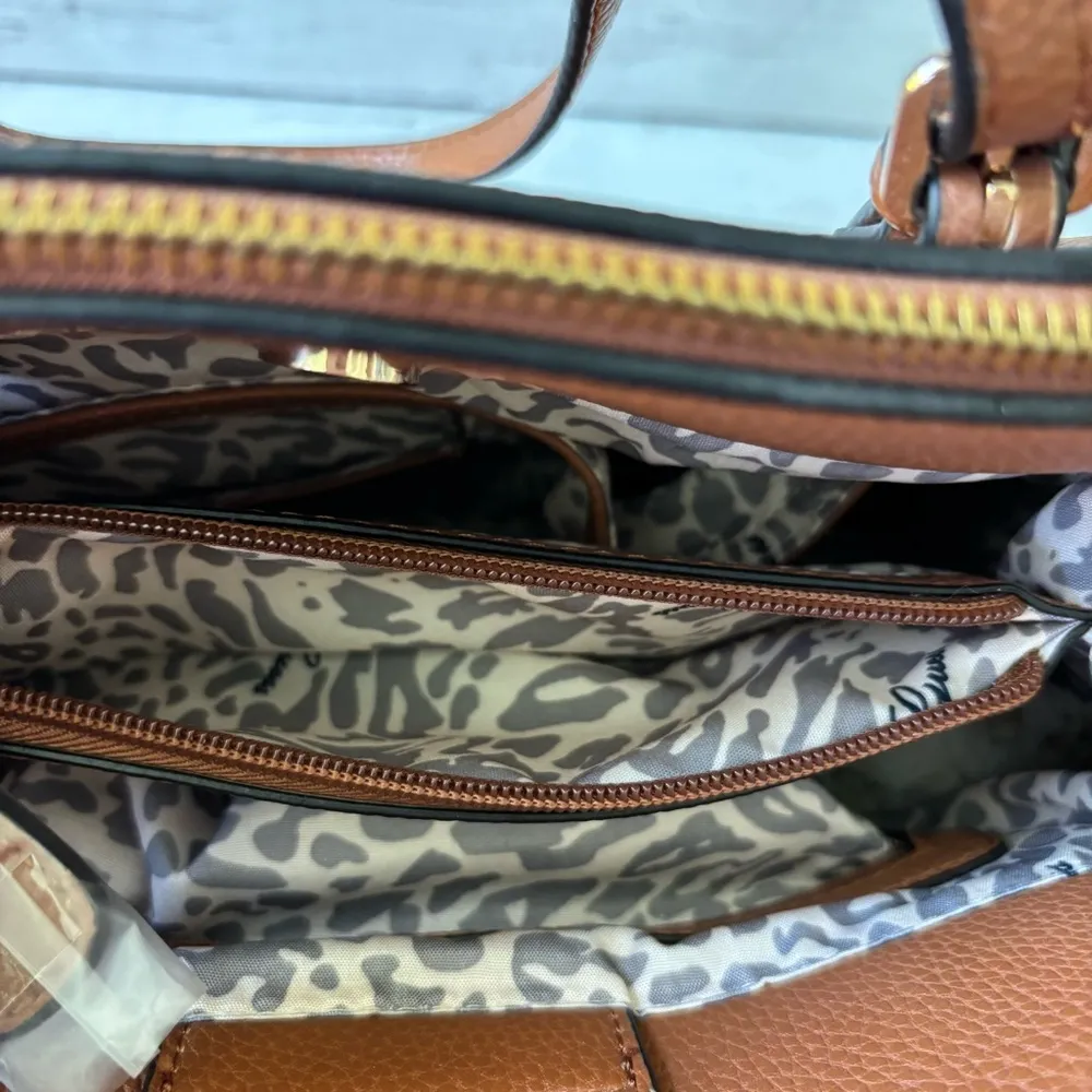 GUESS Brown Faux Leather Satchel Handbag Purse NWT - Image 12