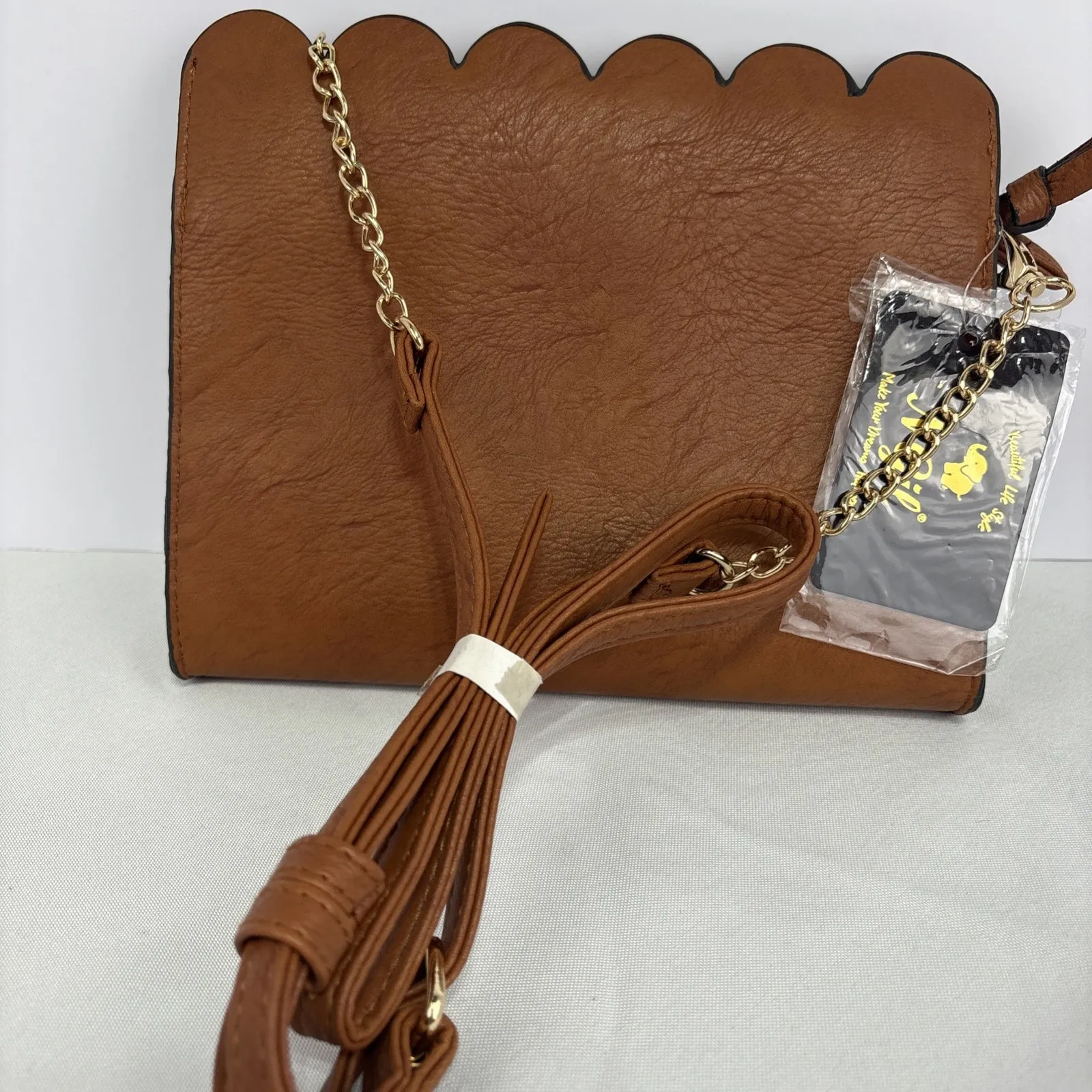 Ngil Scalloped Cross Body Bag Brown‎ - Image 3