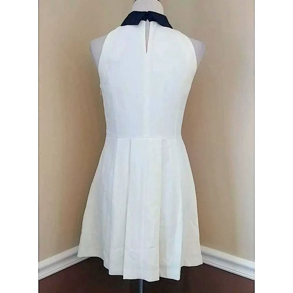 Baby Polly Ivory Black Collar Embroidered Gems Rockabilly ModCloth Dress M - Image 4