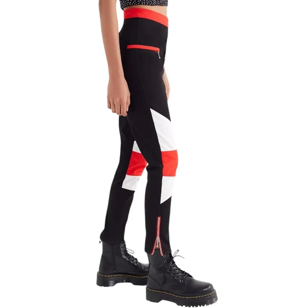 RARE Urban Outfitters Women's Britt Colorblock Moto Pant in Black White and Red - Image 5