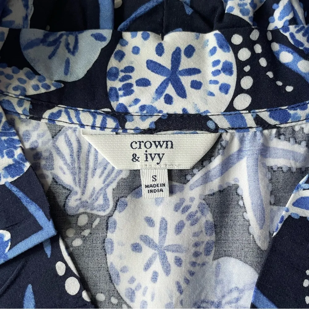 Navy & White Sleeveless Starfish & Shell Print Summer Beach Resort Dress - Image 7