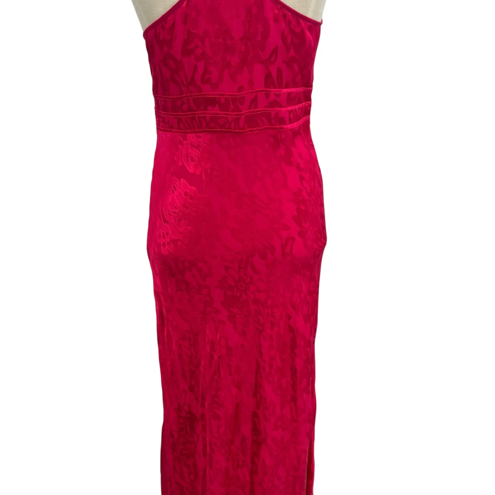 Privacy Please Mia Maxi Dress Slip Maxi Floral Satin Hot Pink Size Small - Image 13