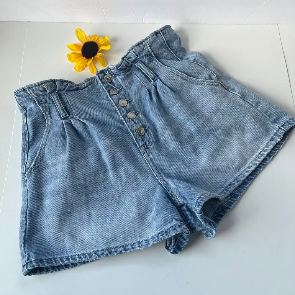 American Eagle Mom's Jean Shorts Womens Size 8 Button Fly Denim Hi Rise Preppy - Image 12