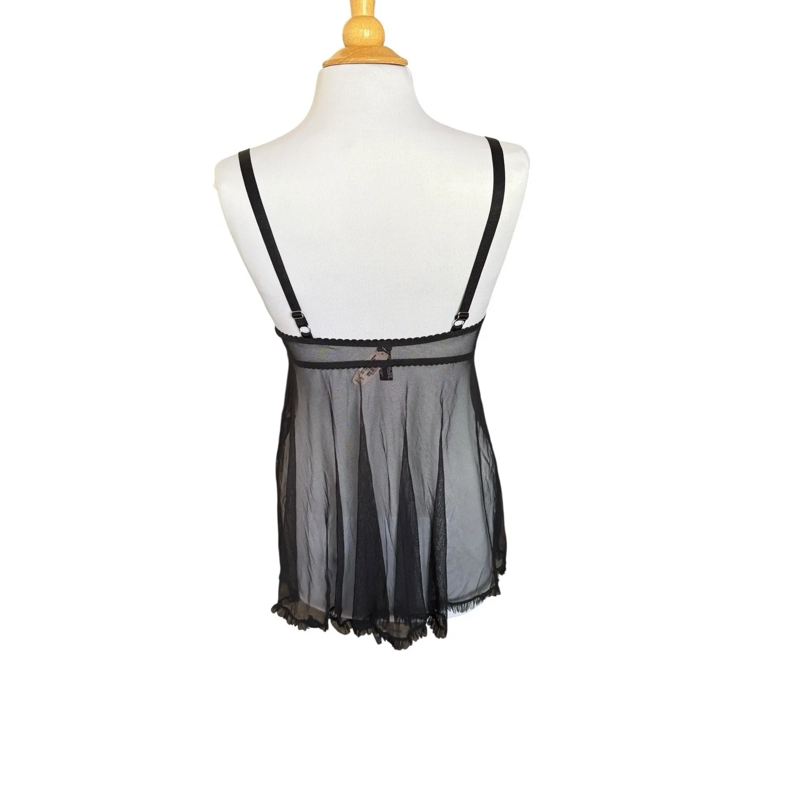 Victoria's Secret Sexy Little Things Babydoll Lingerie Bow Black Rhinestones 34D - Image 6