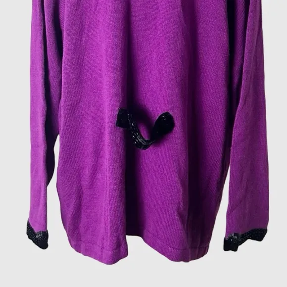 Storybook Knits New Treasures Purple Beaded Velvet Cardigan 3X Glam Night Out - Image 10