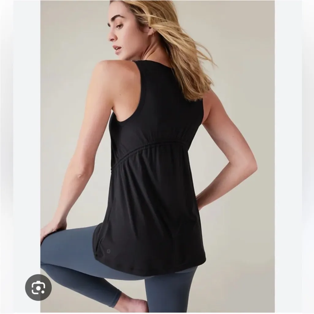 Athleta Air Out Cinch Tank Top Crewneck Sleeveless Pullover Women’s XS Black - Image 2