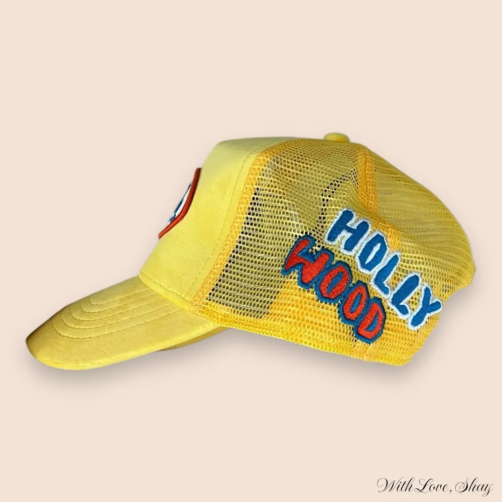 NWT Von Dutch Velvet Yellow Trucker Hat - Image 2