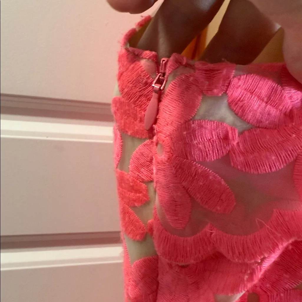 Adelyn Rae Mila Lace Halter Mini Dress Hot Pink Coral neon medium - Image 10