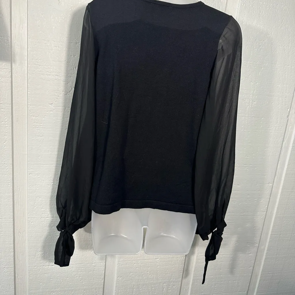 CeCe Black  Long Sleeve Sweater Size Small NWT - Image 7