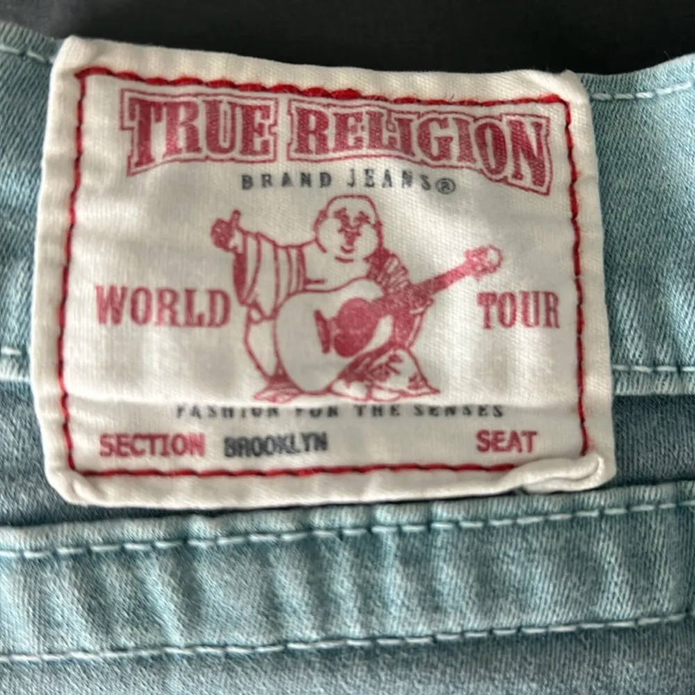 True Religion Light Blue Cut Off Shorts Size 27 - Image 3