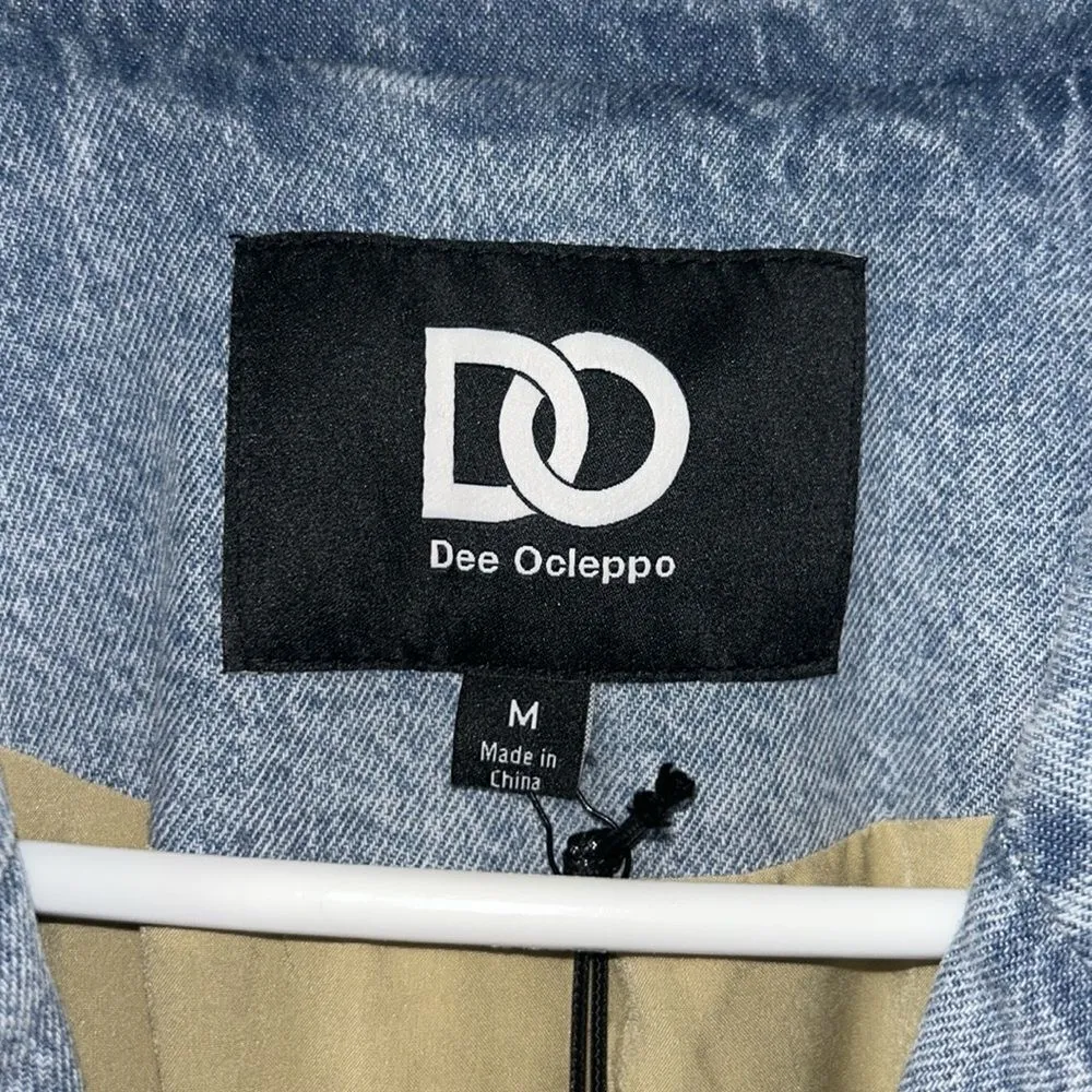 DO by Dee Ocleppo Two Tone Blue & Beige Trench Coat(Size Medium) - Image 12