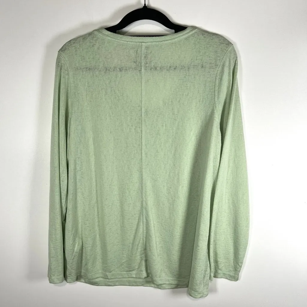 Lot Of 2 GAP‎ Long Sleeve Tops Green Casual Scoop Neck Womens Sz Large - Image 11
