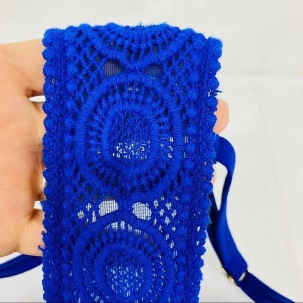 Lane Bryant Cacique Swim Bikini Top Blue Build in Bandeau Bra Womens Size 36DD - Image 4