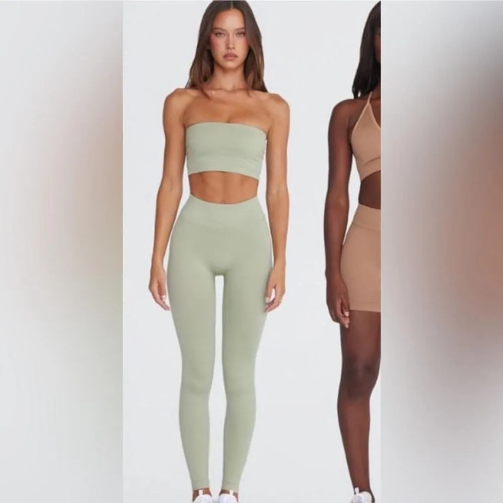 CSB x Isabelle Mathers Seamless Leggings – Chai Green XS, crop shop boutique - Image 2