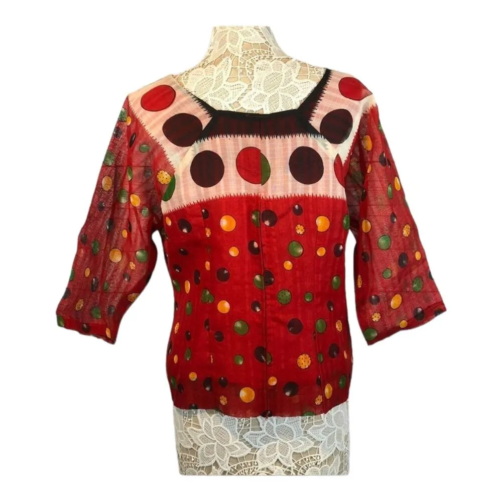 American Vintage Handmade 1980's red top and matching skirt size small - Image 11