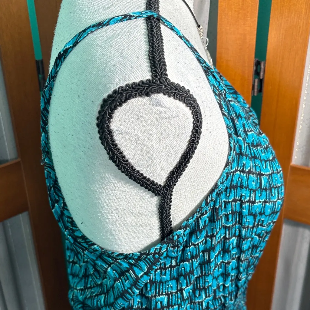 Faded Glory Teal Patterned Maxi Dress - Image 6